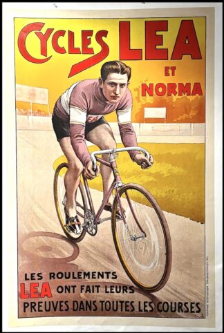Louis BUISSERET : Cycles LEA et NORMA, affiche ancienne originale cycles circa 1915