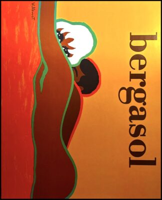 Bernard VILLEMOT : Bergasol, affiche ancienne originale publicitaire 1970